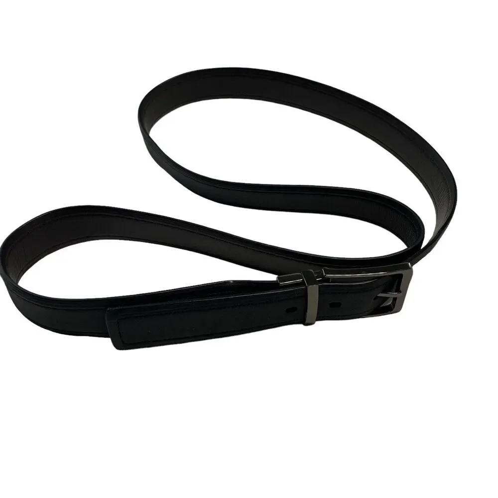 Full Grain Cowhide Leather Belt Mens Reversible Buckle Black/Brown 49 Inches